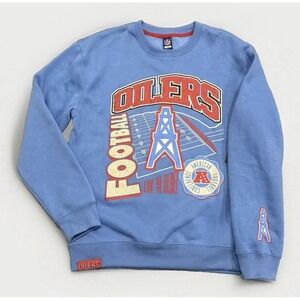 NWT Mens NFL Retro Houston Oilers Crew Neck Sweatshirt Blue Size S Small